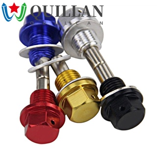 Quillan ปลั๊กท่อระบายน้ํามันเครื่องยนต์ แบบแม่เหล็ก อลูมิเนียมอัลลอย M14x1.5 สําหรับรถยนต์