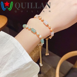 Quillan สร้อยข้อมือหยกนําโชค หรูหรา สไตล์เกาหลี เรียบง่าย สําหรับผู้หญิง