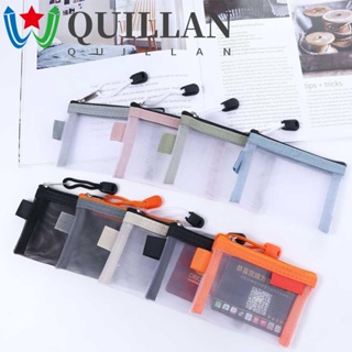 Quillan กระเป๋าตาข่าย ไนล่อนใส สําหรับใส่จัดเก็บเครื่องเขียน ลิปสติก บัตรเครดิต ID