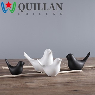 Quillan รูปปั้นนกเซรามิค สีดํา สีขาว สไตล์โมเดิร์น สําหรับตกแต่งบ้าน ห้องนั่งเล่น งานแต่งงาน