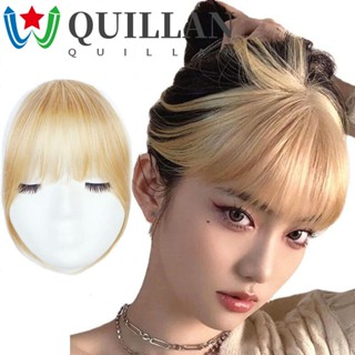 Quillan กิ๊บติดผมหน้าม้า 3D ผู้หญิง มองไม่เห็น ต่อผมสังเคราะห์ พร้อมหน้าม้าปลอม ผ้าลินิน