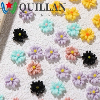 Quillan เครื่องประดับเรซิ่น รูปดอกเดซี่ ขนาดเล็ก สามมิติ สําหรับตกแต่งเล็บ DIY