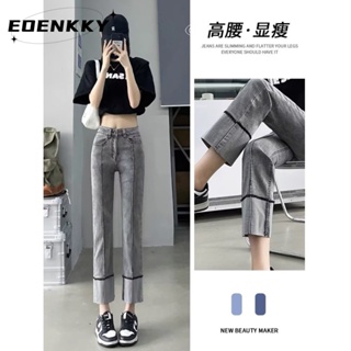 EOENKKY  กางเกงขายาว กางเกงยีสน์ผู้หญิง ทรงหลวม ๆ ตรง Retro Hip Hop Pants 2023 NEW Style  Korean Style สไตล์เกาหลี Trendy รุ่นใหม่ A97L82N 36Z230909