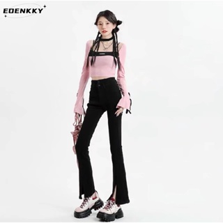 EOENKKY  กางเกงขายาว กางเกงยีสน์ผู้หญิง ทรงหลวม ๆ ตรง Retro Hip Hop Pants 2023 NEW Style  สบาย ทันสมัย Unique พิเศษ A97L88R 36Z230909