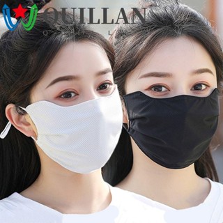 Quillan หน้ากากผ้าเรยอน กันแดด สีพื้น เหมาะกับขี่จักรยานกลางแจ้ง แฟชั่นสําหรับผู้หญิง