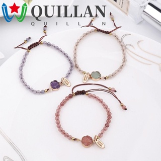 Quillan สร้อยข้อมือ กําไลข้อมือ เชือกสาน หินสาน เรียบง่าย ปรับได้ สําหรับผู้หญิง