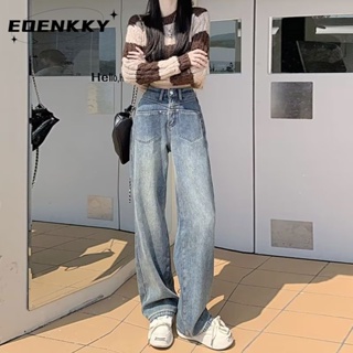 EOENKKY  กางเกงขายาว กางเกงยีสน์ผู้หญิง ทรงหลวม ๆ ตรง Retro Hip Hop Pants 2023 NEW Style  สวย คุณภาพสูง Chic ทันสมัย A97L7ZY 36Z230909