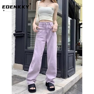 EOENKKY  กางเกงขายาว กางเกงยีสน์ผู้หญิง ทรงหลวม ๆ ตรง Retro Hip Hop Pants 2023 NEW Style  สวยงาม Chic Beautiful ทันสมัย A97L85O 36Z230909