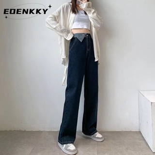 EOENKKY  กางเกงขายาว กางเกงยีสน์ผู้หญิง ทรงหลวม ๆ ตรง Retro Hip Hop Pants 2023 NEW Style  สวย Comfortable พิเศษ fashion A97L86K 36Z230909