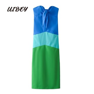 Uibey ชุดเดรสแฟชั่น เซ็กซี่ สีพื้น 189