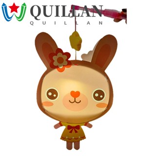 Quillan โคมไฟกลางฤดูใบไม้ร่วง DIY วัสดุแพ็คเทศกาล ของขวัญ การ์ตูนจีน ทําด้วยมือ พร้อมดนตรี โคมไฟเรืองแสง