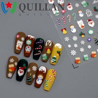 Quillan สติกเกอร์ติดเล็บ ลายคริสต์มาส เกล็ดหิมะ ผี ฮาโลวีน น่ารัก สําหรับตกแต่งเล็บ DIY