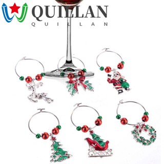 Quillan แหวนแก้วไวน์ สําหรับตกแต่งโต๊ะ บ้าน คริสต์มาส