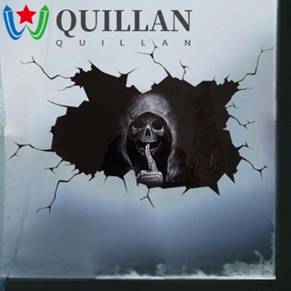 Quillan สติกเกอร์ รูปหัวกะโหลก โครงกระดูก สําหรับตกแต่งรถยนต์ รถจักรยานยนต์