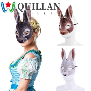 Quillan หน้ากากยาง รูปกระต่าย แบบครึ่งหน้า ไร้สารพิษ ใส่สบาย สําหรับปาร์ตี้ฮาโลวีน