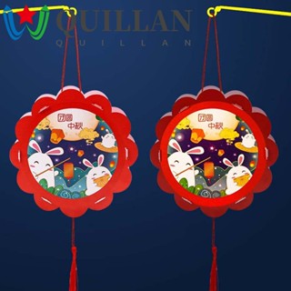 Quillan โคมไฟโปรเจคเตอร์ ฉายรูปกระต่าย ดอกไม้ และโคมไฟ เรืองแสง สไตล์จีน DIY สําหรับเด็ก