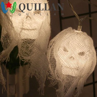 Quillan สายโคมไฟหัวกะโหลก pvc กันน้ํา สีขาวอบอุ่น สําหรับตกแต่งฮาโลวีน