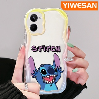 สําหรับ Realme 10 เคสแฟชั่น ลาย Stitch ดีไซน์ใหม่ เนื้อครีม ขอบคลื่น นิ่ม ใส เคสโทรศัพท์ กันกระแทก