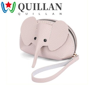 Quillan กระเป๋าสตางค์ กระเป๋าใส่เหรียญ น่ารัก เรียบง่าย พร้อมพวงกุญแจ ซิป เปลี่ยนได้ กระเป๋าเก็บเหรียญ กระเป๋าลิปสติก กระเป๋าหนัง PU กระเป๋าสตางค์ใบเล็ก