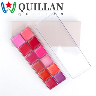 Quillan ลิปกลอสพาเลท 12 สี ชุ่มชื้น ผู้หญิง เคลือบริมฝีปาก เครื่องสําอางเกาหลี เครื่องมือแต่งหน้า ลิปทินท์