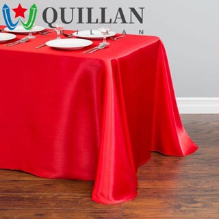 Quillan ผ้าปูโต๊ะ ผ้าซาติน ทรงสี่เหลี่ยม สีพื้น แบบนิ่ม แวววาว สําหรับงานแต่งงาน ปาร์ตี้