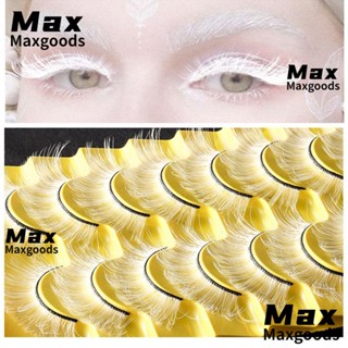 Maxg ขนตาปลอมคอสเพลย์ ดูเป็นธรรมชาติ ใช้ซ้ําได้ สีขาว เครื่องมือแต่งหน้า ขนปุย วิสพี ขนตาปลอม มาสเคอเรดปาร์ตี้