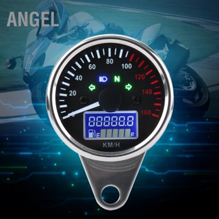 ANGEL Universal 0 ~ 160 กม./ชม.รถจักรยานยนต์ดิจิตอล LED LCD Speedometer TACHOMETER มาตรวัดความเร็ว Retro Chrome
