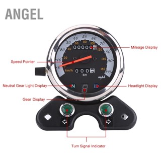 ANGEL Universal รถจักรยานยนต์ Dual เครื่องวัดระยะทาง Speedometer Speedo Meter เกียร์ดิจิตอลจอแสดงผล