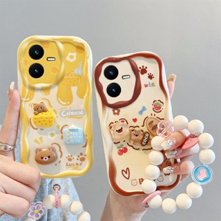 เคส Vivo Y22 4G เคสโทรศัพท์มือถือ tpu แบบใส ลายการ์ตูนหมี ขนมปัง และขนมปัง สําหรับ BBGZ