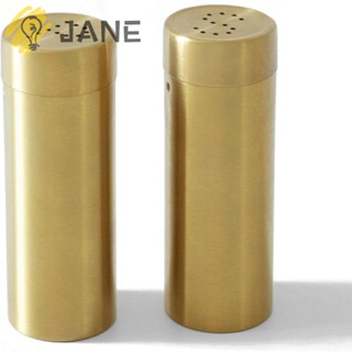 Jane ขวดสเตนเลส สีทอง ทนทาน สําหรับใส่เครื่องปรุงรส 2 ชิ้น