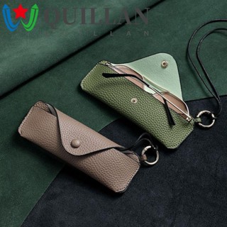 Quillan เคสแว่นตา หนัง PU ป้องกัน กรอบแว่นสายตาสั้น แบบพกพา มีสไตล์ สําหรับผู้หญิง นักเรียน