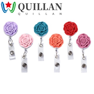 Quillan คลิปรีล 6 สี หมอ สํานักงาน ซัพพลาย ป้ายชื่อ ม้วน พนักงาน เชือกเส้นเล็ก ป้าย ดึงง่าย หัวเข็มขัด