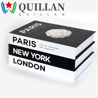 Quillan หนังสือปลอมจําลอง แบบหนา พับได้ สําหรับตกแต่งบ้าน พร็อพถ่ายรูป