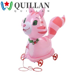 Quillan ลูกโป่งเป่าลม PVC รูปสัตว์ พร้อมเชือก และล้อ ของเล่นสําหรับเด็ก ของขวัญวันเกิด