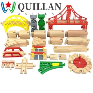 Quillan ของเล่นรางรถไฟไม้ คุณภาพสูง ของเล่นเสริมการเรียนรู้เด็ก