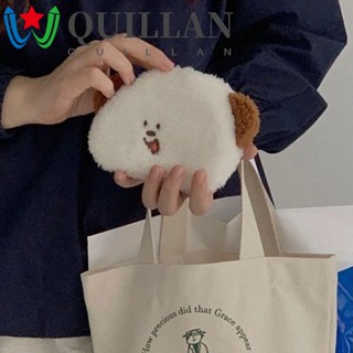 Quillan กระเป๋าใส่เหรียญ ตุ๊กตาสุนัข มีซิป แบบพกพา ตลก สามมิติ การ์ตูนสุนัข สไตล์เกาหลี สําหรับเด็ก