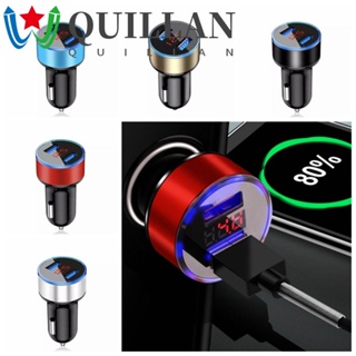 Quillan อะแดปเตอร์ชาร์จโวลต์มิเตอร์ดิจิทัล USB LED 12V 24V แบบพกพา กล้อง 5V-3.1A