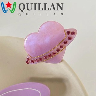 Quillan คลิปหนีบปากเป็ด หัวใจ อะซิเตท ดาวเคราะห์ สีชมพู สไตล์บุคลิกภาพ เพทาย สร้างสรรค์ หญิง / เด็ก