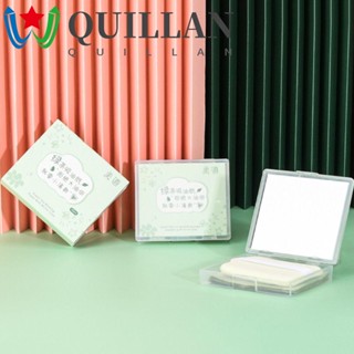 Quillan กระดาษซับมัน ชาเขียว พร้อมกระจก และแป้งพัฟ สําหรับดูแลผิวหน้า
