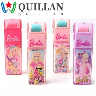 Quillan ยางลบ สีชมพู บาร์บี้ ฝาพับ ไม้โอ๊คทําความสะอาด พร้อมลูกกลิ้ง สีชมพู ฟังก์ชั่นทําความสะอาด ของขวัญนักเรียน