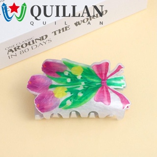 Quillan กิ๊บติดผมอะคริลิค รูปกรงเล็บฉลาม และสัตว์ สีรุ้ง แบบสร้างสรรค์ สําหรับผู้หญิง