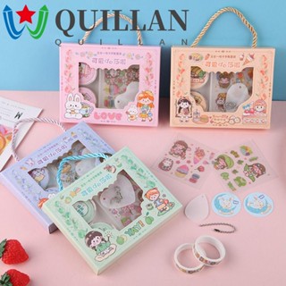 Quillan ชุดกล่องการ์ดสติกเกอร์ ลายการ์ตูนน่ารัก กันน้ํา สําหรับผู้หญิง DIY