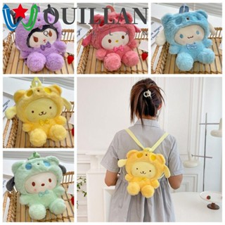 Quillan กระเป๋าเป้สะพายหลัง ผ้ากํามะหยี่ขนนิ่ม ลาย Melody Pochacco Cinnamoroll Y2K สําหรับนักเรียน