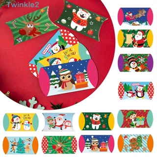 Twinkle กล่องกระดาษคราฟท์ ลายคริสต์มาส สําหรับใส่ขนม คุ้กกี้ DIY