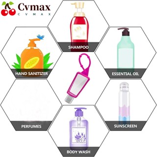 Cvmax ขวดจ่ายเจลล้างมือ ซิลิโคน กันรั่วซึม หลายสี ขนาดพกพา 1 ออนซ์ 30 มล. พร้อมตัวยึด 5 ชิ้น