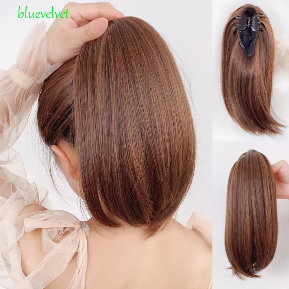 Bluevelvet วิกผมหางม้า แบบสั้นตรง 30 ซม. วิกผมหางม้าปลอม ดูเป็นธรรมชาติ สําหรับผู้หญิง
