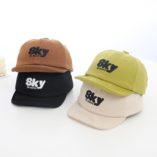 หมวกเบสบอล หมวกบังแดด ปรับได้ พิมพ์ลายตัวอักษร SKY SO GOOD สําหรับเด็กทารก 6-24 เดือน