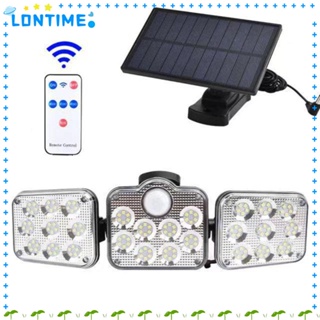 Lontime โคมไฟพลังงานแสงอาทิตย์ 5.5V COB เซนเซอร์จับการเคลื่อนไหว กันน้ํา 1.8W 138 LED 3 หัว สําหรับตกแต่งสวนกลางแจ้ง