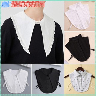 Shoogth เสื้อเชิ้ตคอปกปลอม ผ้าฝ้าย แฟชั่นคลาสสิก