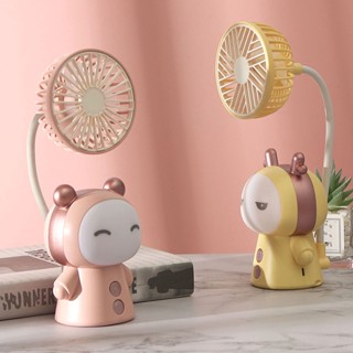 Palm Fun พัดลมมือถือขนาดเล็กแบบพกพา USB ชาร์จพัดลม ABS พัดลมตั้งโต๊ะพับได้สำหรับ Home Travel Office Library